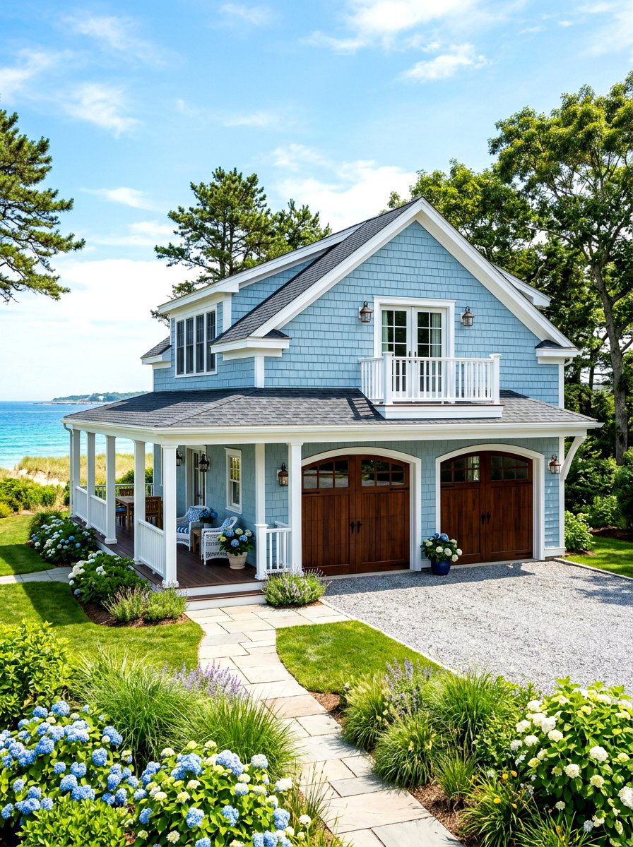 Coastal Style Carriage House - 30 carriage house exterior ideas aesthetic