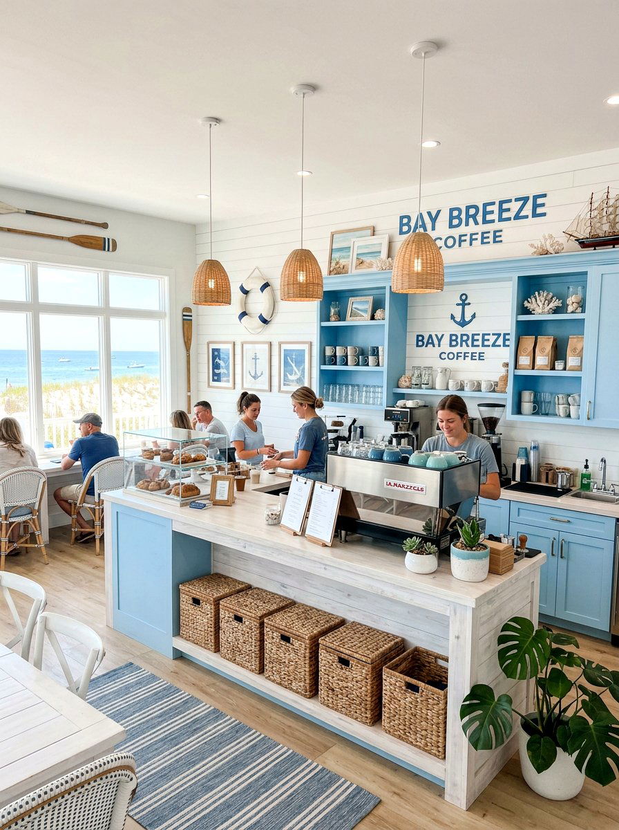 Coastal Style Coffee Bar - 30 coffeehouse kitchen corner ideas