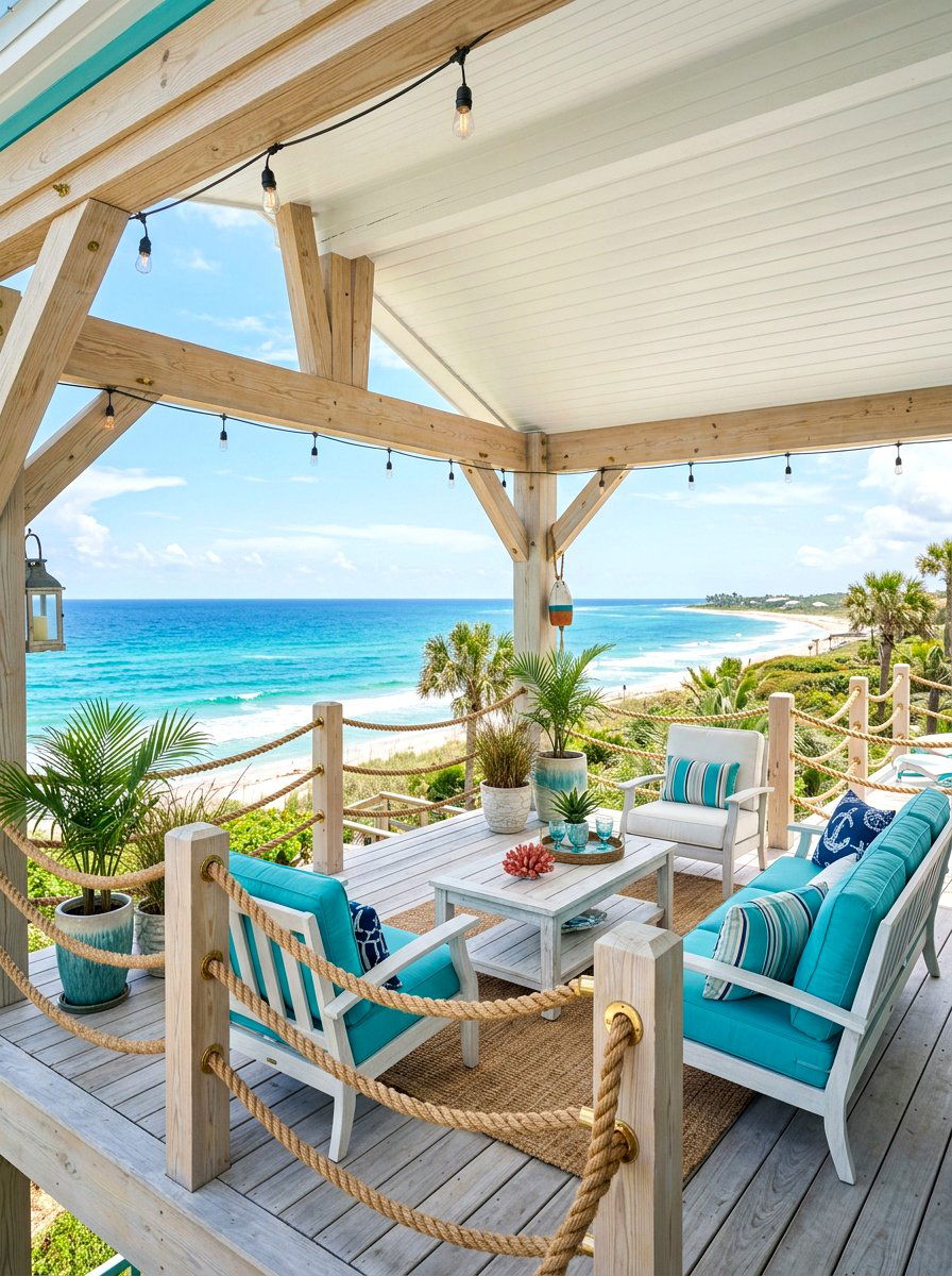 Coastal Style Covered Deck - 30 covered deck ideas