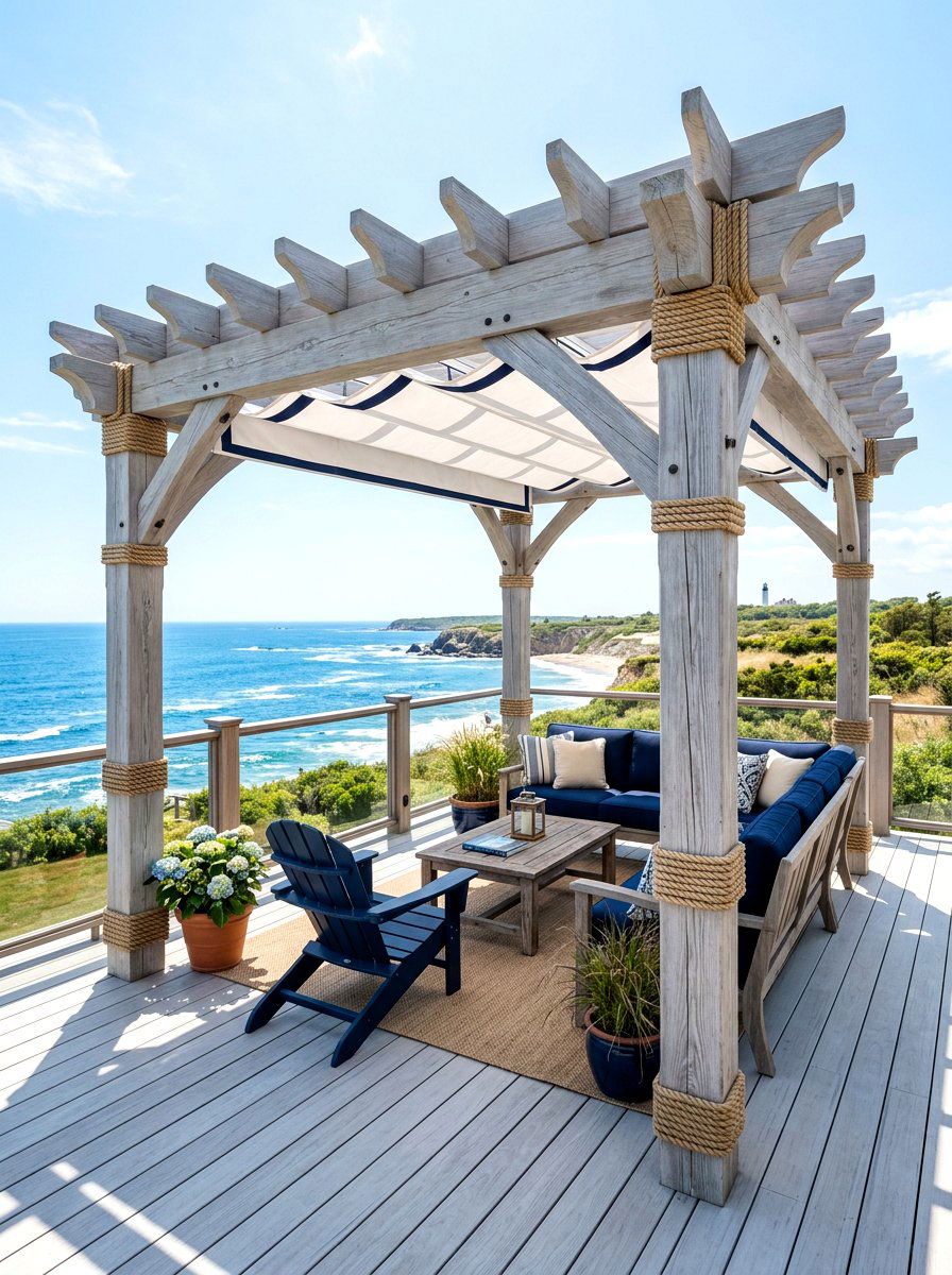 Coastal Style Deck Pergola - 30 deck pergola ideas