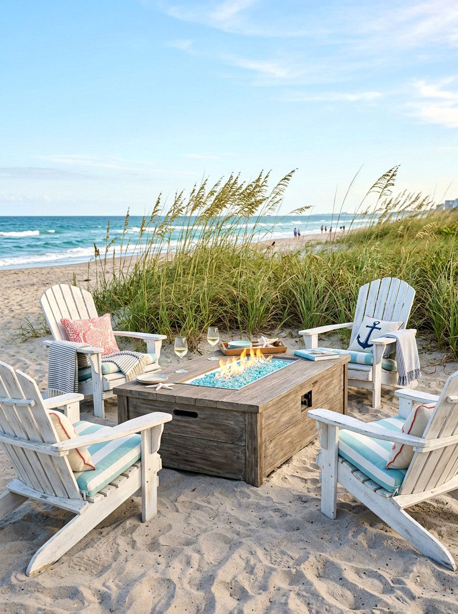 Coastal Style Fire Pit Table - 30 fire pit table ideas