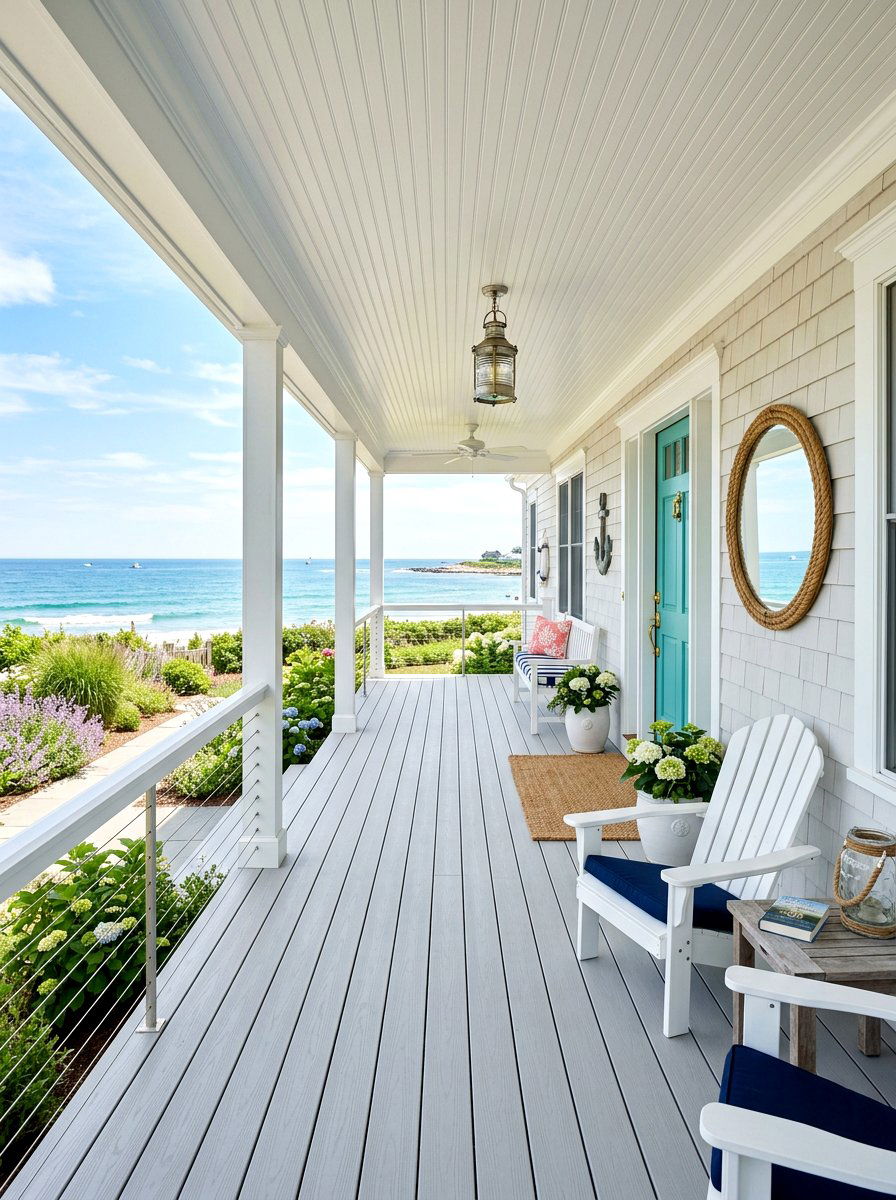 Coastal Style Front Porch - 30 covered entryway ideas
