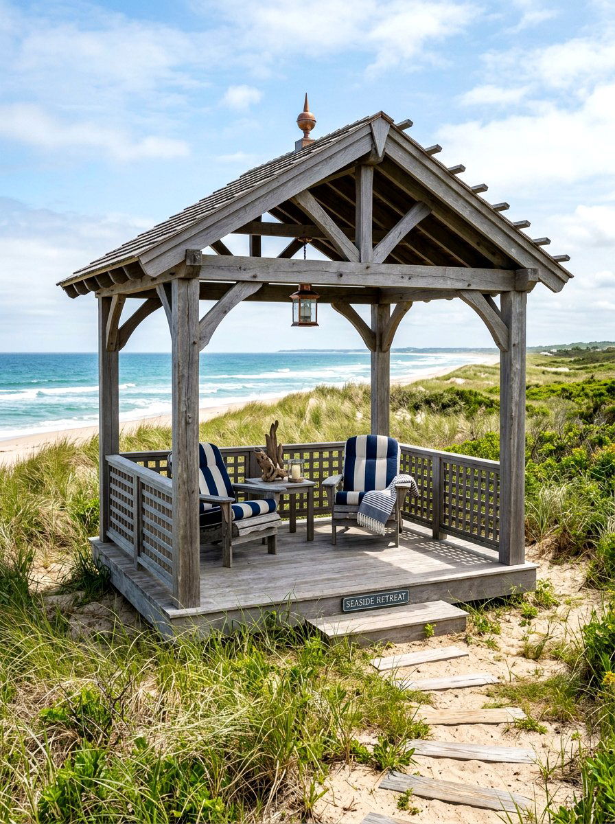 Coastal Style Gazebo - 30 hardtop gazebo ideas