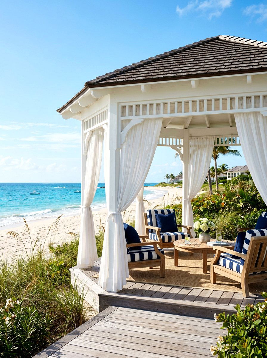 Coastal Style Gazebo - 30 gazebo decorating ideas