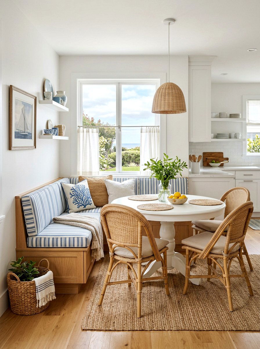 Coastal Style Kitchen Banquette - 30 breakfast banquette kitchen ideas