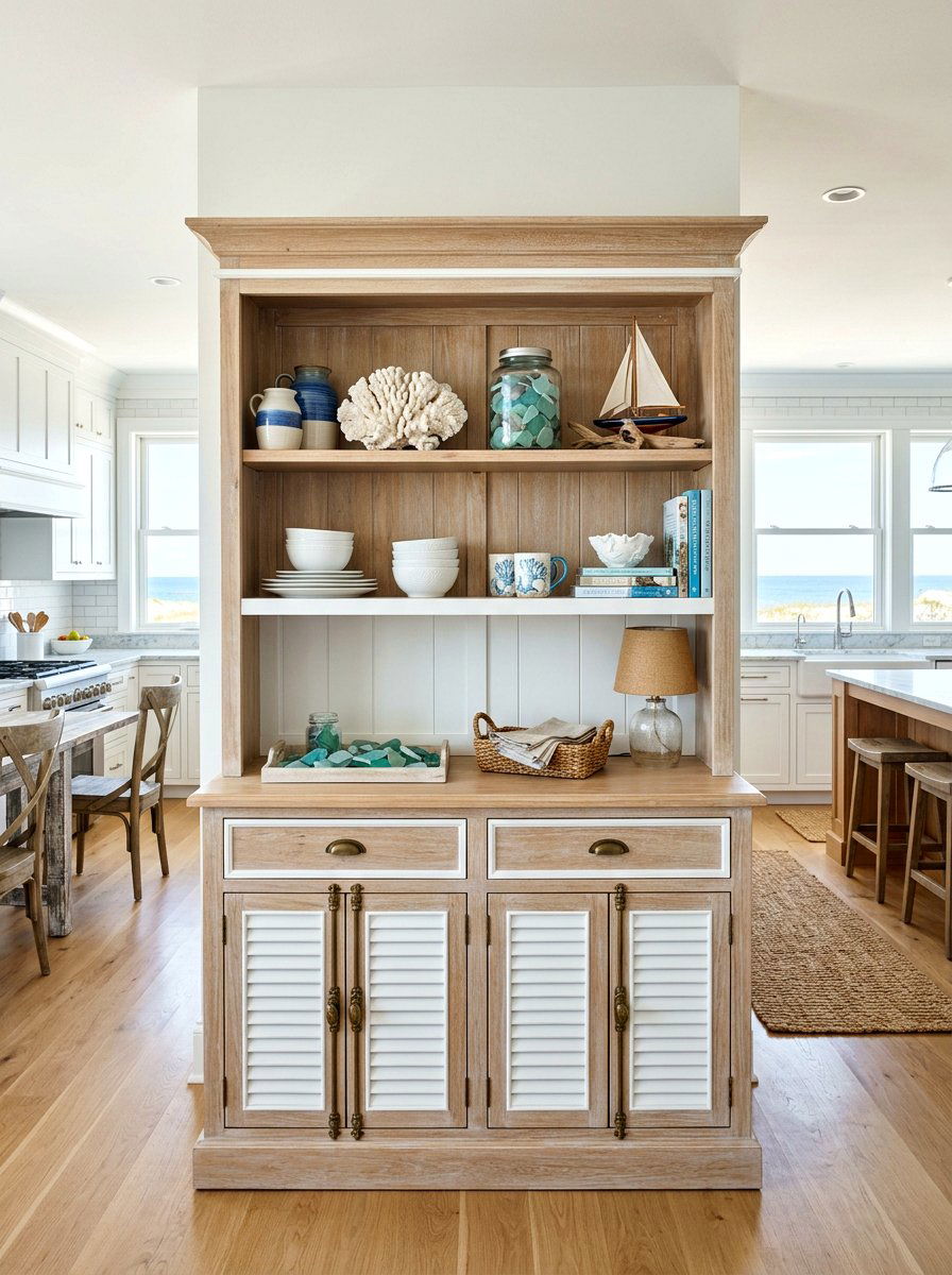 Coastal Style Kitchen Hutch - 30 hutch kitchen storage ideas