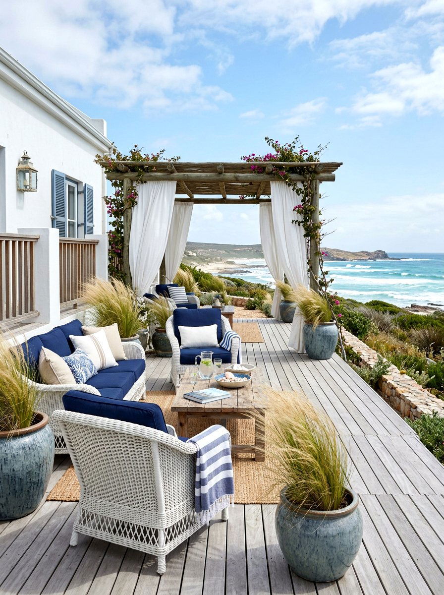 Coastal Style Open Air Room - 30 courtyard style backyard ideas