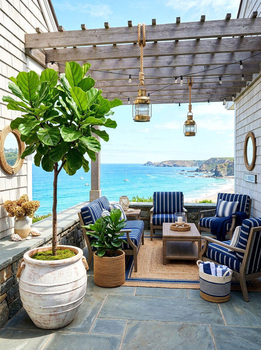 Coastal Style Patio Fig Tree - 30 fig tree patio ideas