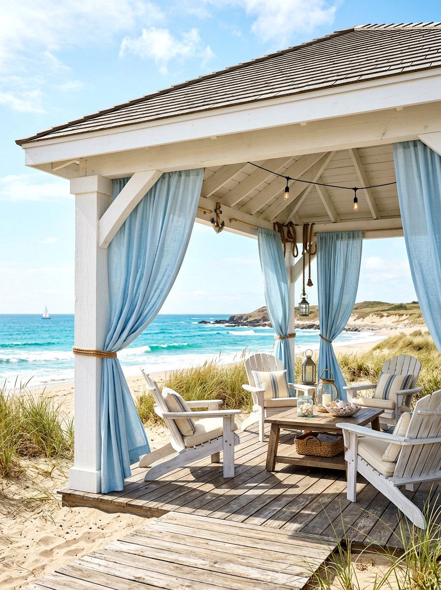 Coastal Style Pavilion - 30 outdoor retreat pavilion ideas