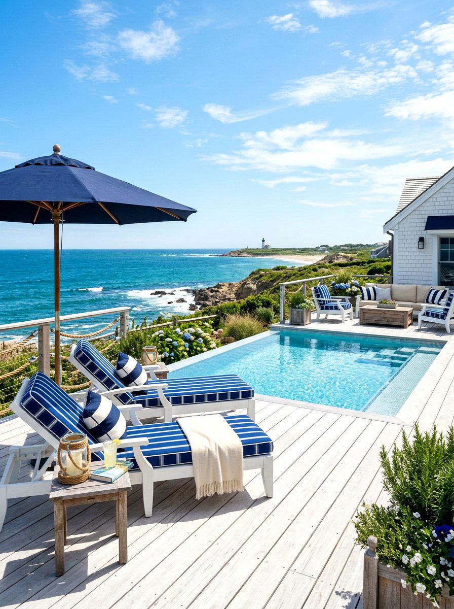 Coastal Style Pool Deck - 30 pool patio ideas