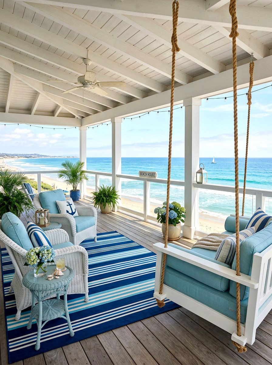 Coastal Style Porch - 30 back porch ideas