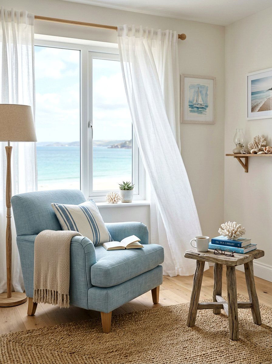 Coastal Style Reading Nook - 30 reading nook ideas