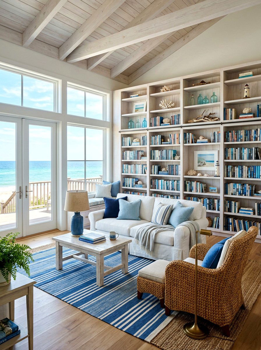 Coastal Style Reading Room - 30 reading room ideas