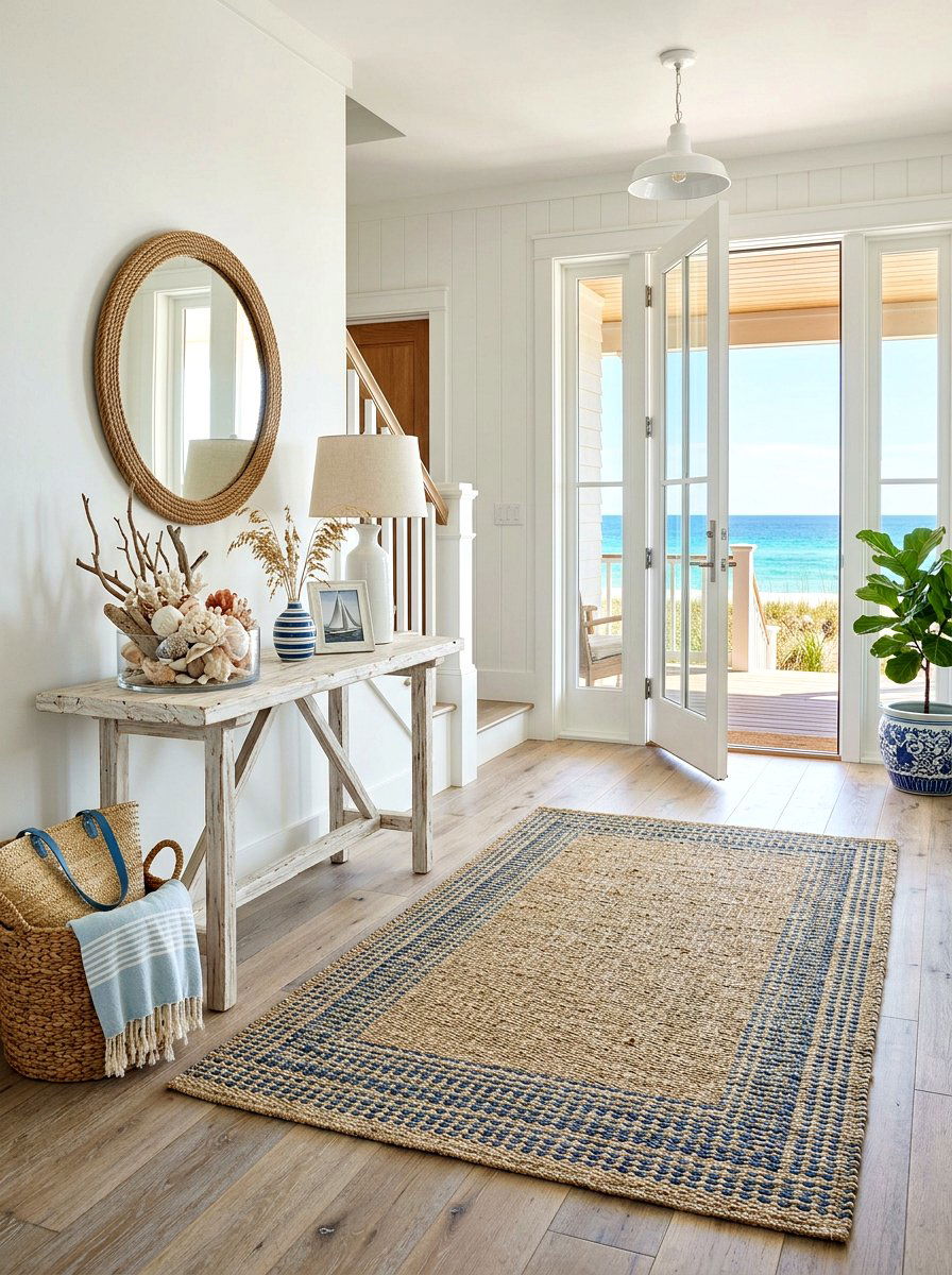 Coastal Style Rug - 30 foyer rug ideas