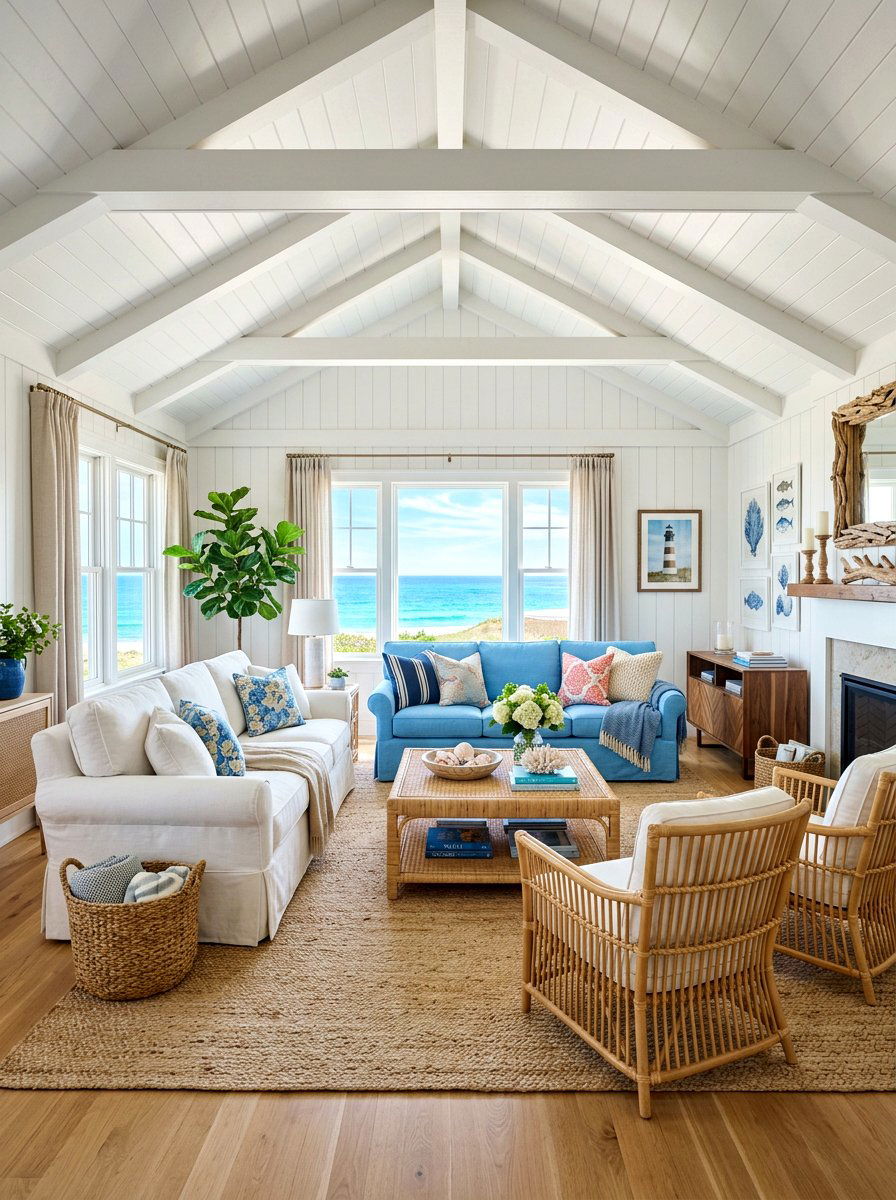 Coastal Style Sofa Pairing - 30 living room sofa pair ideas