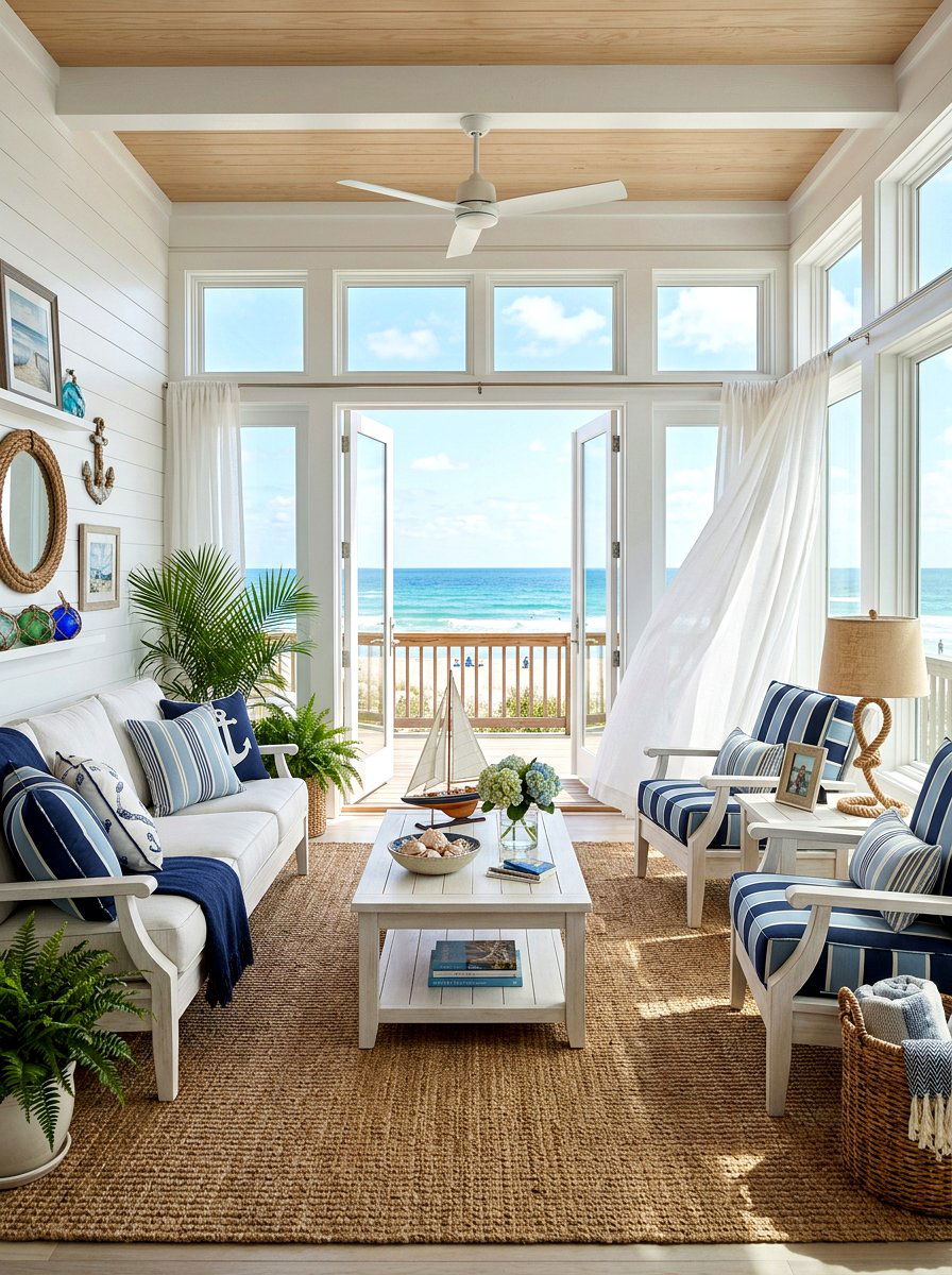 Coastal Sunroom - 30 sunroom ideas