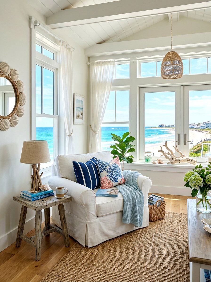 Coastal Sunroom Reading - 30 sunroom reading nook ideas