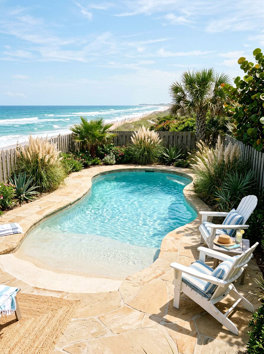 Coastal Theme Pool - 30 narrow pool ideas