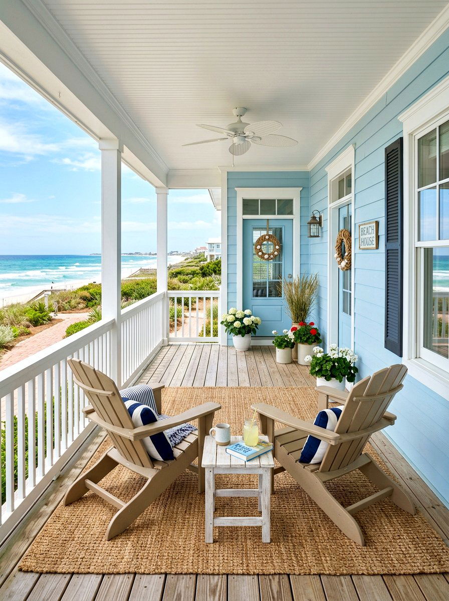 Coastal Theme Porch - 30 porch extension ideas
