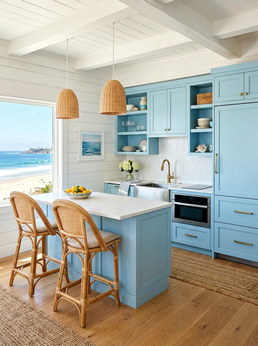 Coastal Themed Kitchenette - 30 kitchenette design ideas