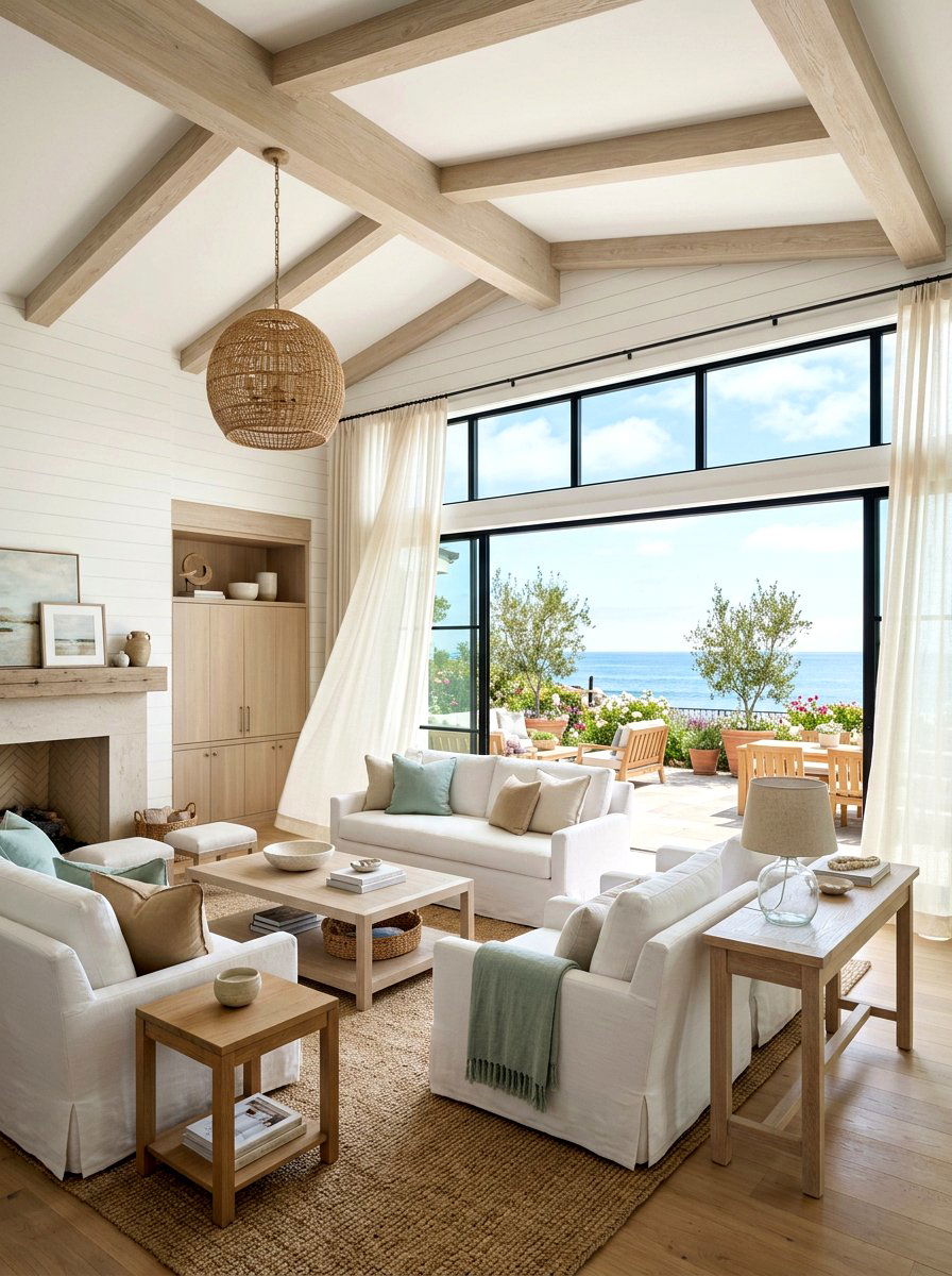 Coastal Transitional Living Room - 30 transitional living room ideas