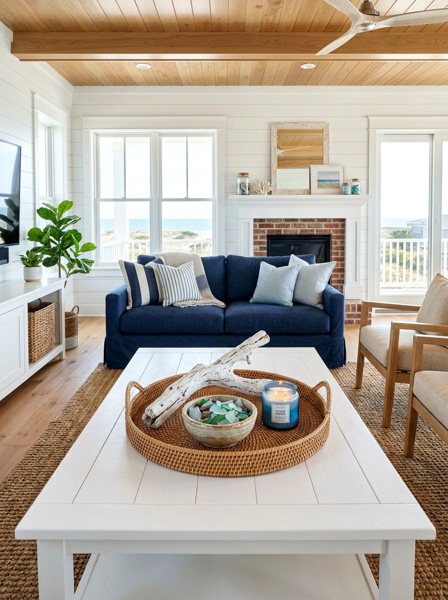 Coastal Tray Decor - 30 coffee table seasonal decor ideas