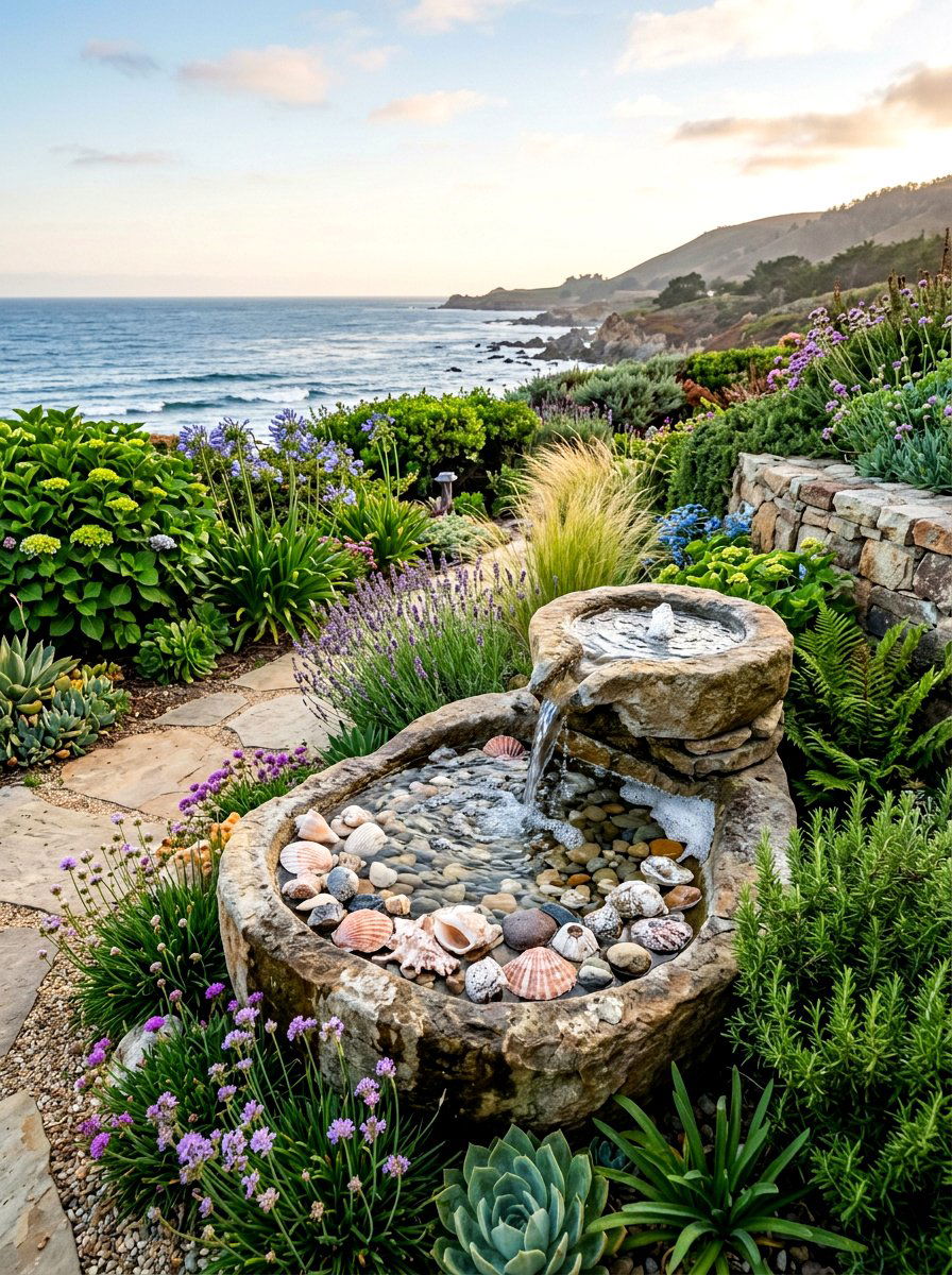 Coastal Water Feature Design - 30 breezy coastal patio ideas