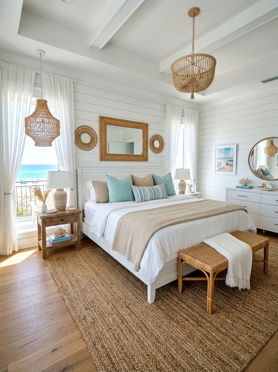 Coastal White Bedroom - 30 white bedroom ideas