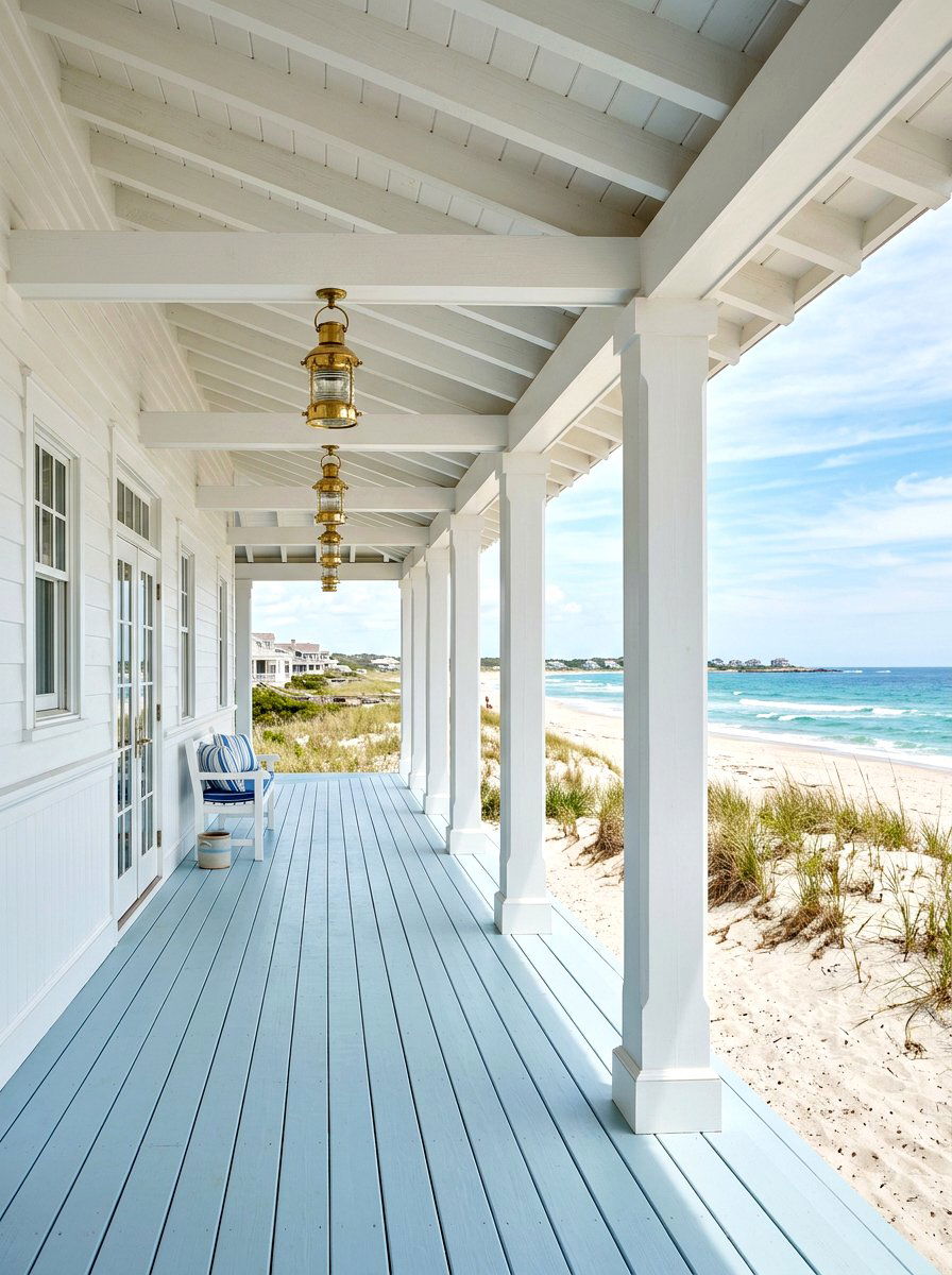 Coastal White Breezeway - 30 breezeway exterior ideas aesthetic