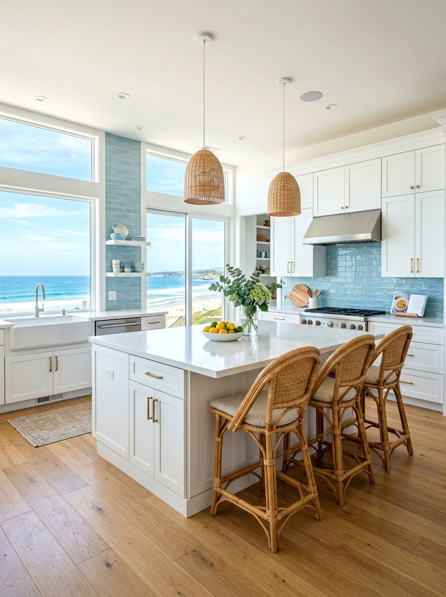Coastal White Kitchen - 30 white kitchen ideas