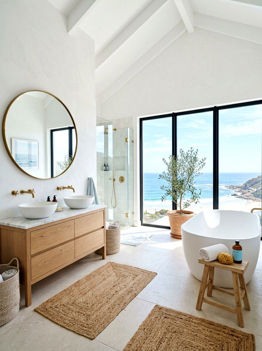 Coastal White Organic Modern Bathroom - 30 organic modern bathroom ideas
