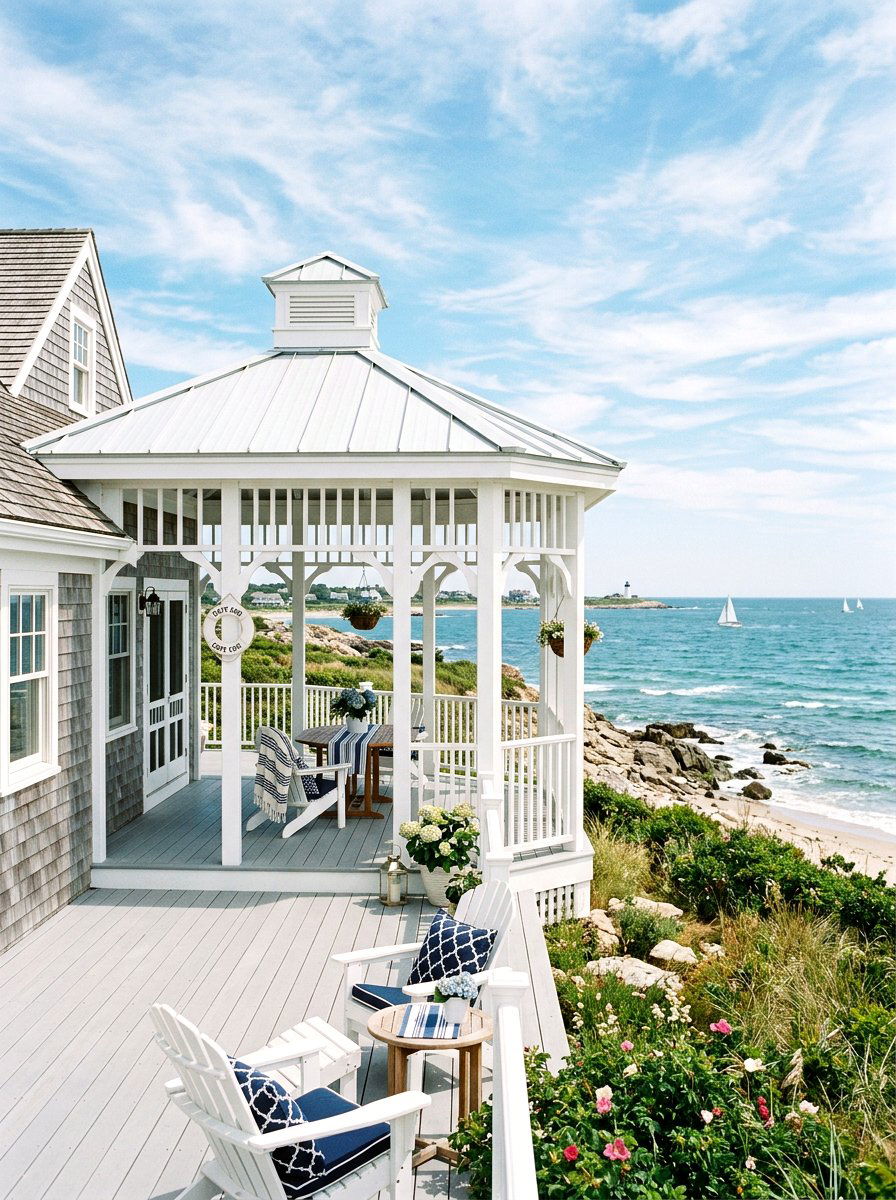 Coastal White Pavilion - 30 attached pavilion ideas