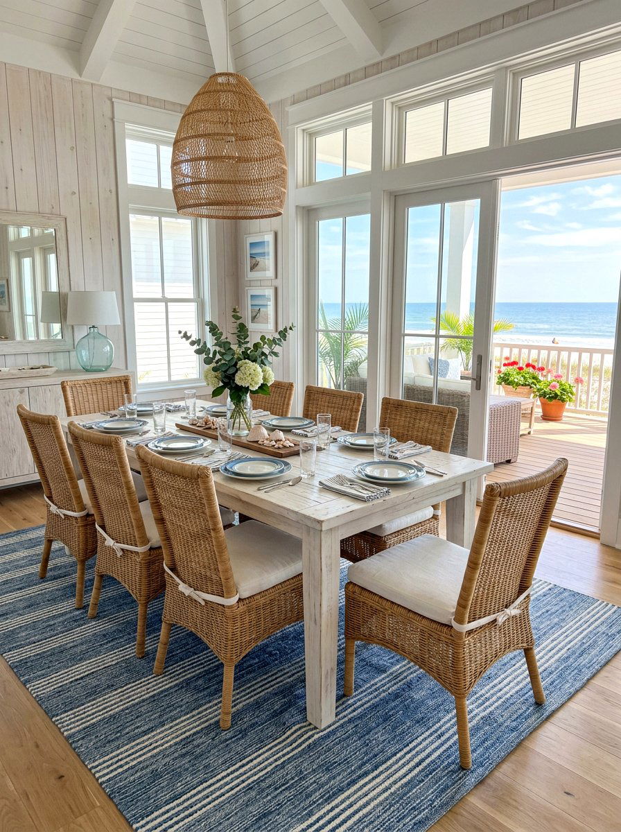 Coastal White Wash Table - 30 extendable dining table ideas