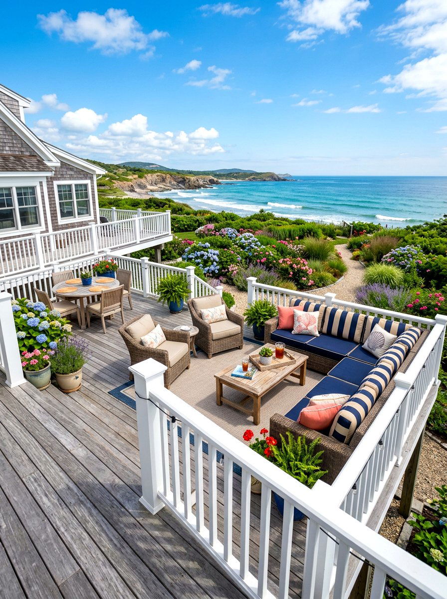 Coastal Wood Deck - 30 Hamptons backyard ideas