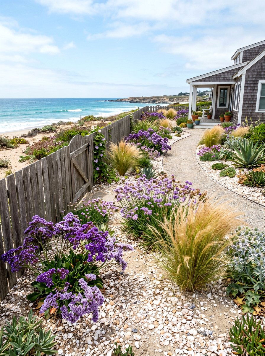 Coastal Xeriscape - 30 xeriscape front yard ideas