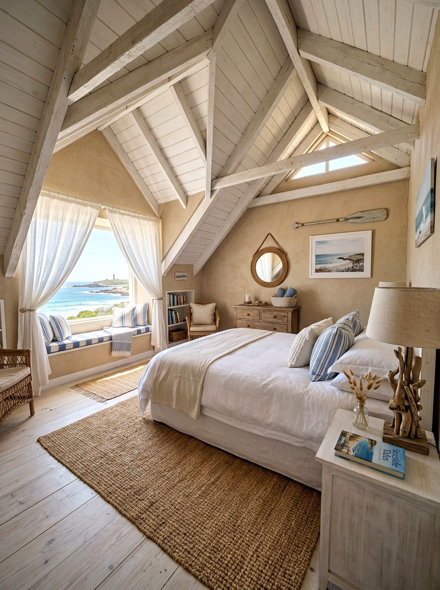 Coastal attic guest room - 30 attic guest room ideas