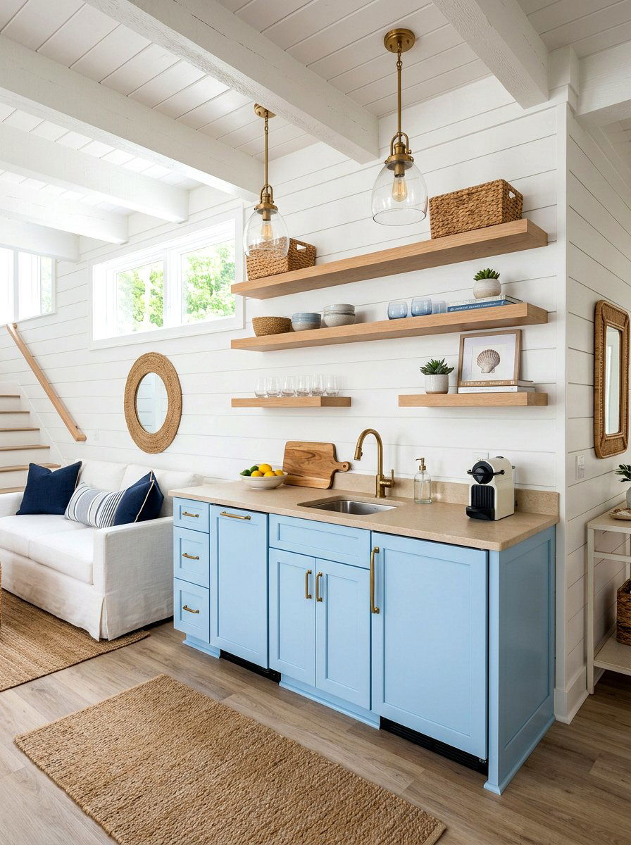 Coastal basement kitchenette - 30 basement kitchenette ideas