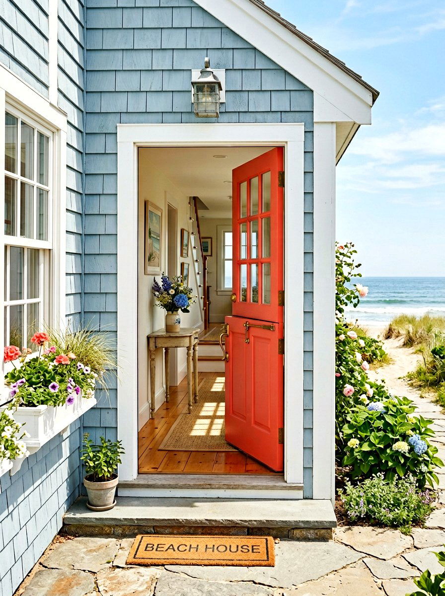 Coastal beach cottage dutch door - 30 beach cottage exterior ideas