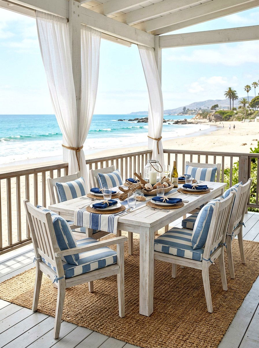 Coastal beach style - 30 outdoor dining nook ideas
