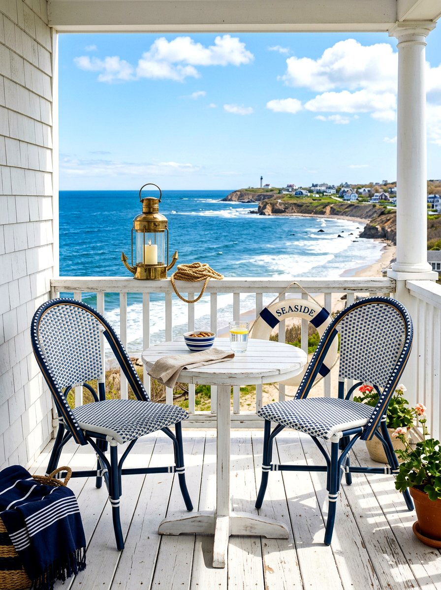 Coastal blue bistro chair - 30 bistro chair patio ideas