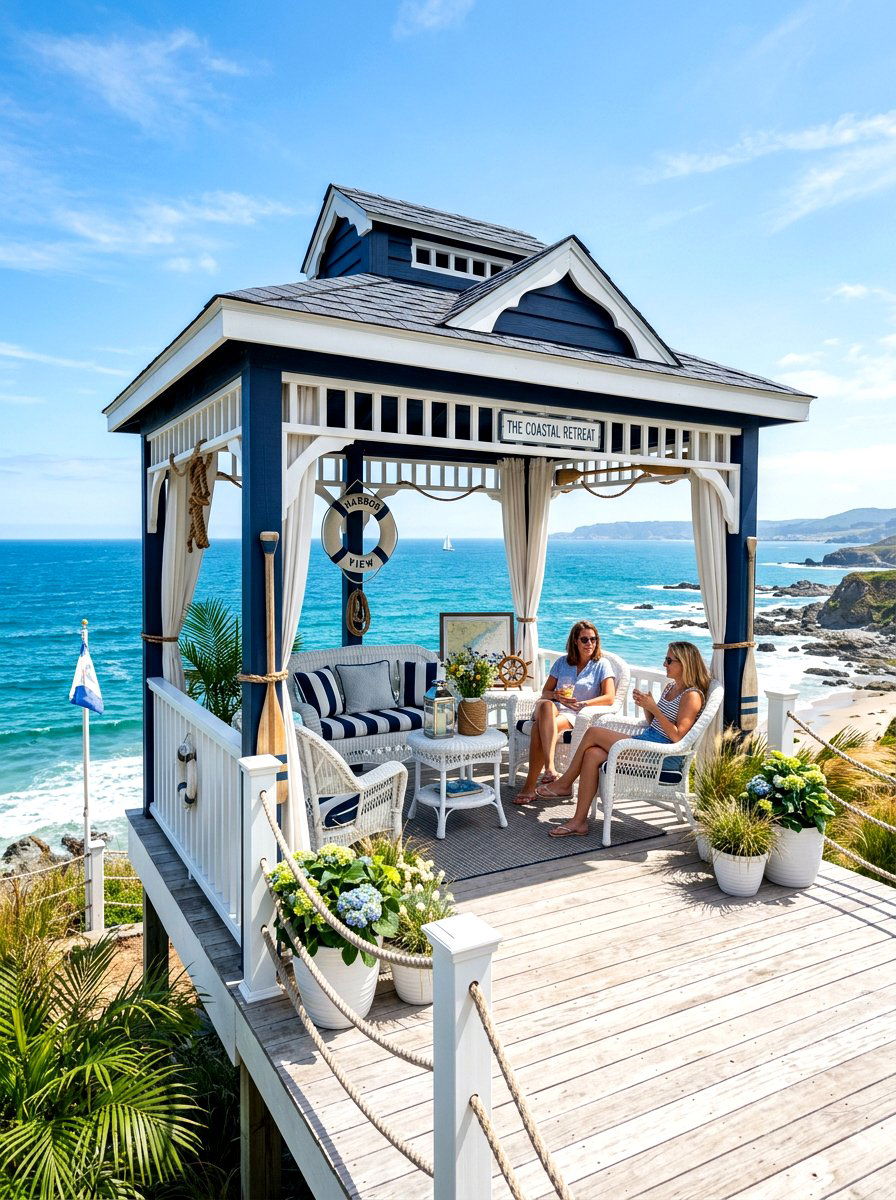 Coastal blue pavilion - 30 open air pavilion ideas