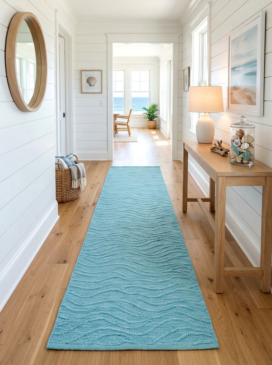Coastal blue runner - 30 hallway runner ideas