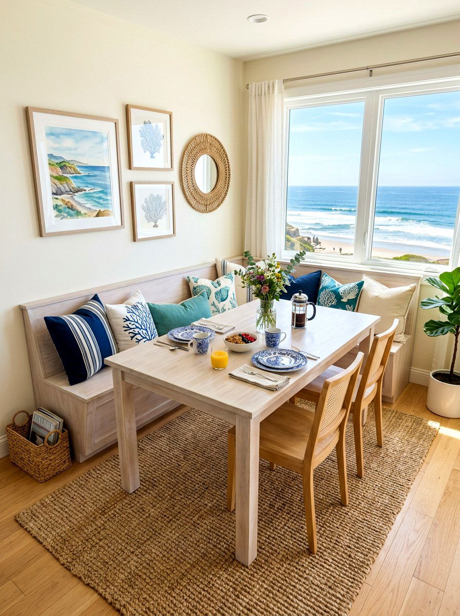 Coastal breakfast corner - 30 bright breakfast room ideas
