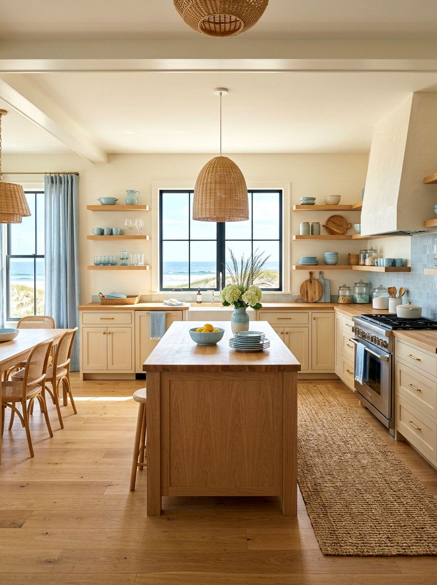 Coastal buttercream kitchen light oak - 30 buttercream kitchen ideas