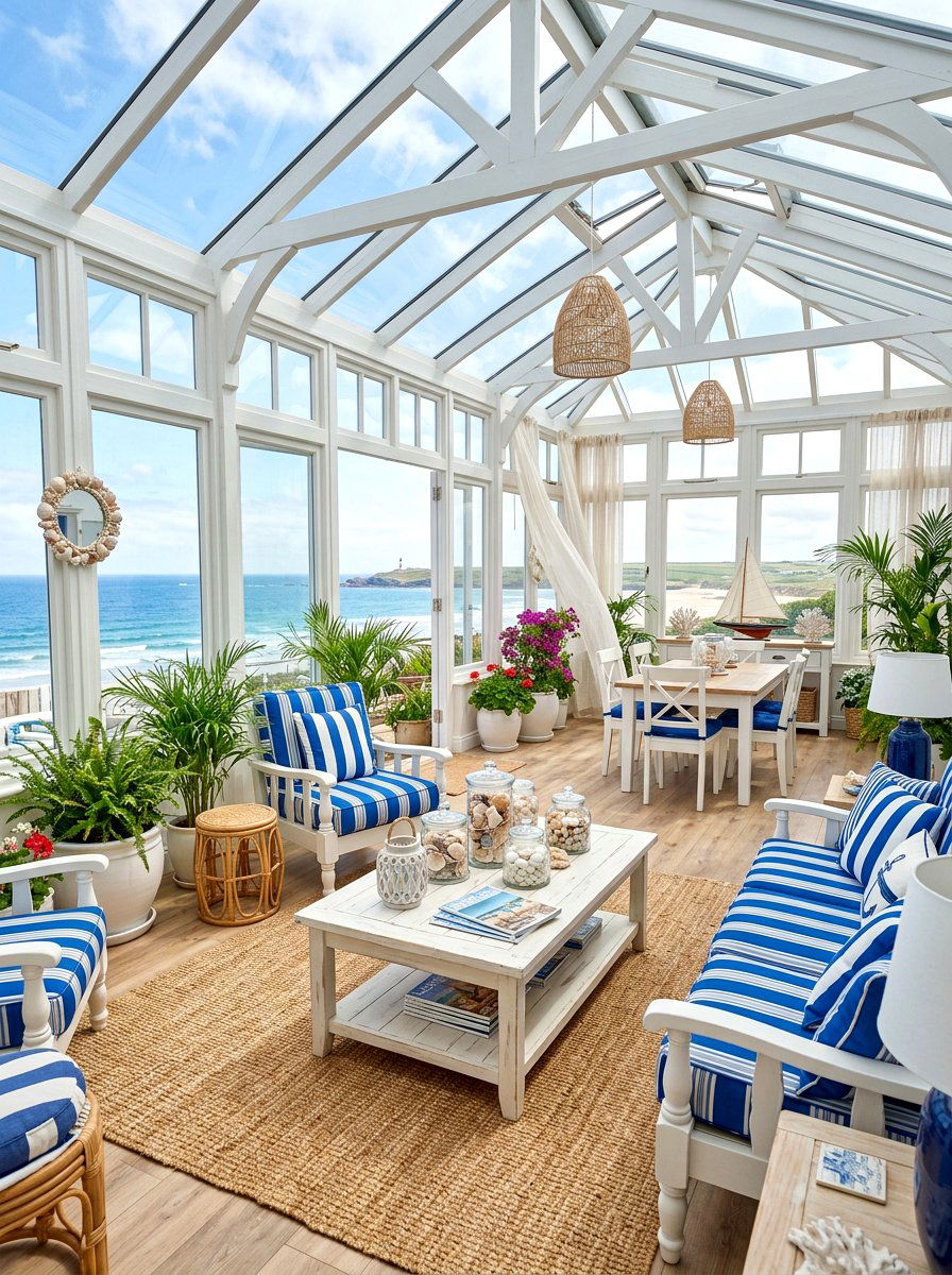 Coastal conservatory theme - 30 conservatory decor ideas