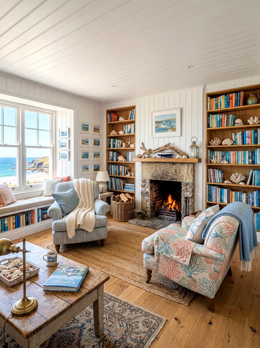 Coastal cottage living room - 30 coastal summer living room ideas