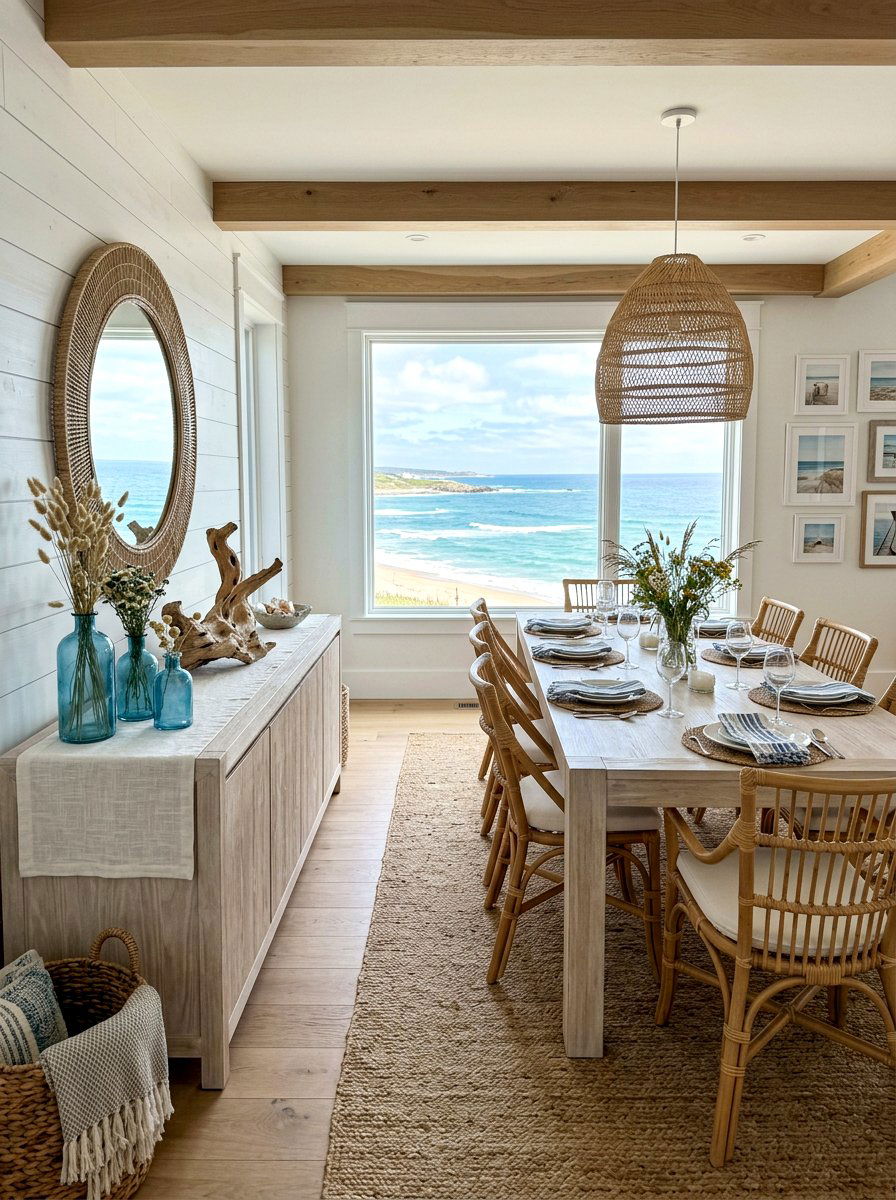 Coastal dining room sideboard decor - 30 dining room sideboard styling ideas