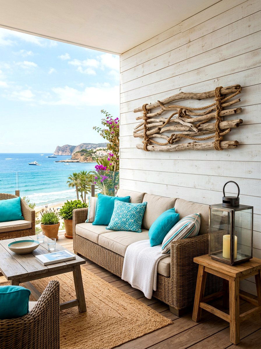 Coastal driftwood wall decor - 30 outdoor wall art ideas