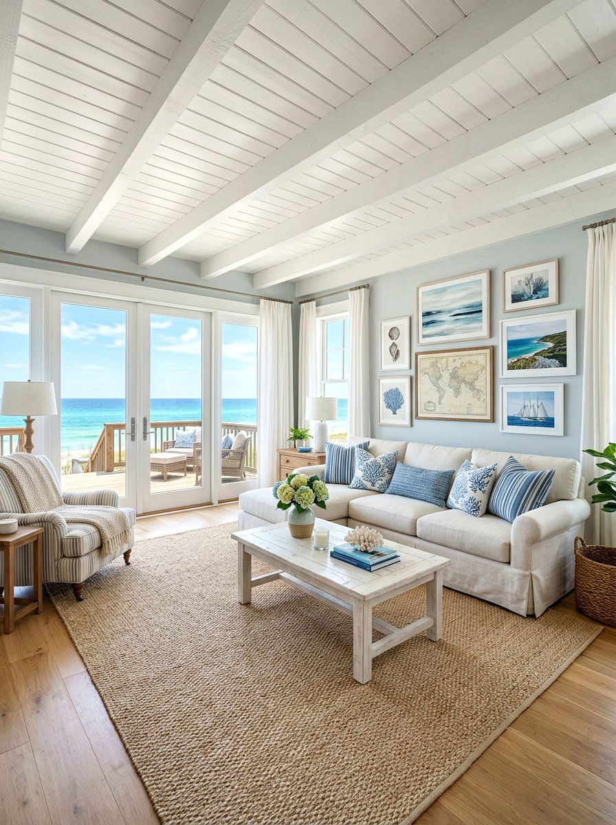 Coastal family living room - 30 family friendly living room ideas