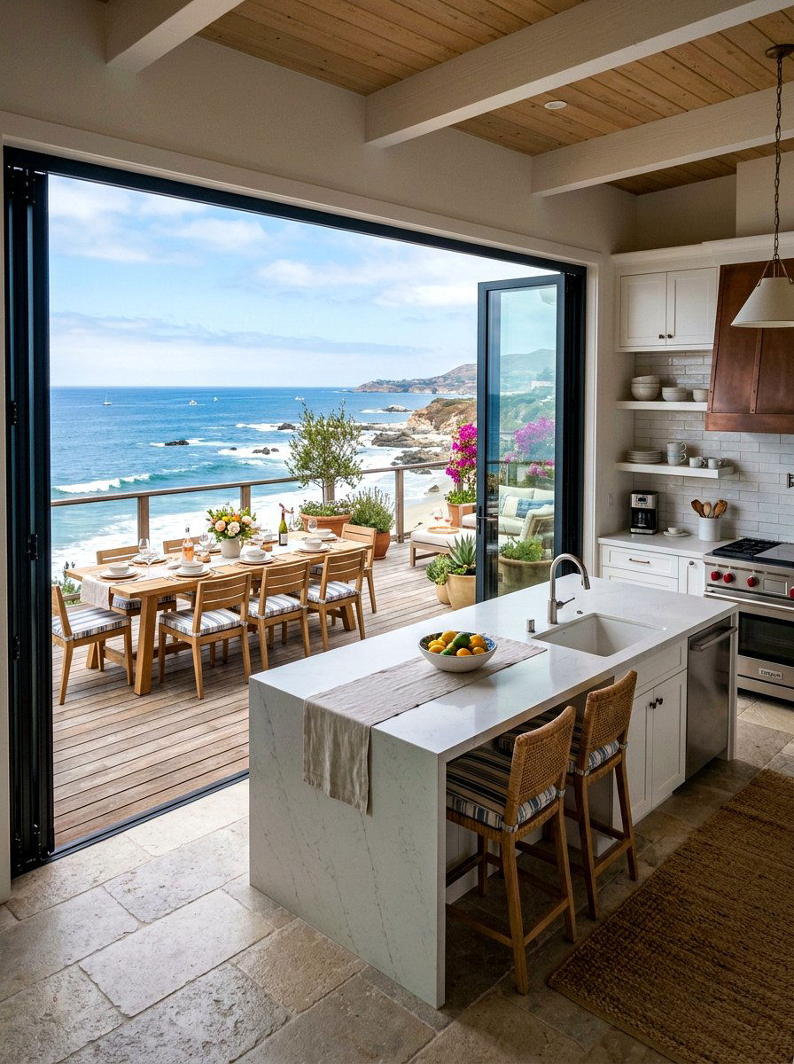 Coastal fire pits - 30 coastal pool decor ideas
